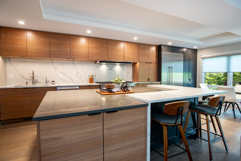 Deerfield Cohesive Contemporary Kitchen Remodel after 4. Photo of stove and lighting.