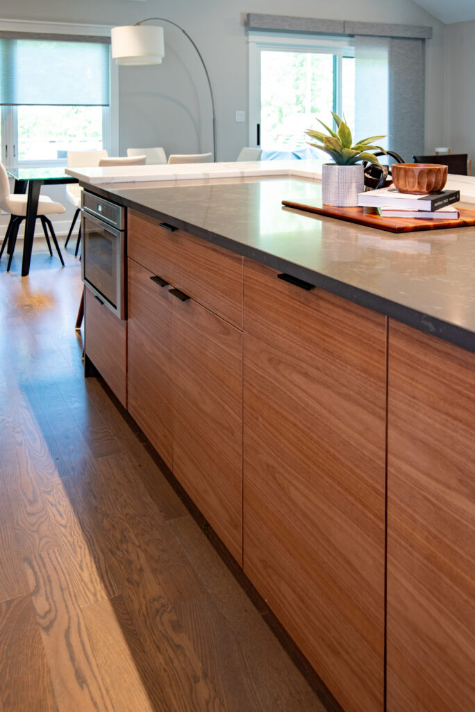 Deerfield Cohesive Contemporary Kitchen Remodel after 16. Photo of the island cabinetry.